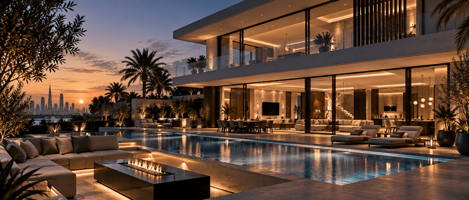 Luxury residential interior with integrated technology