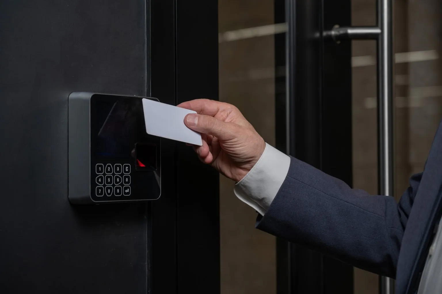 Door access control system at a modern UAE property