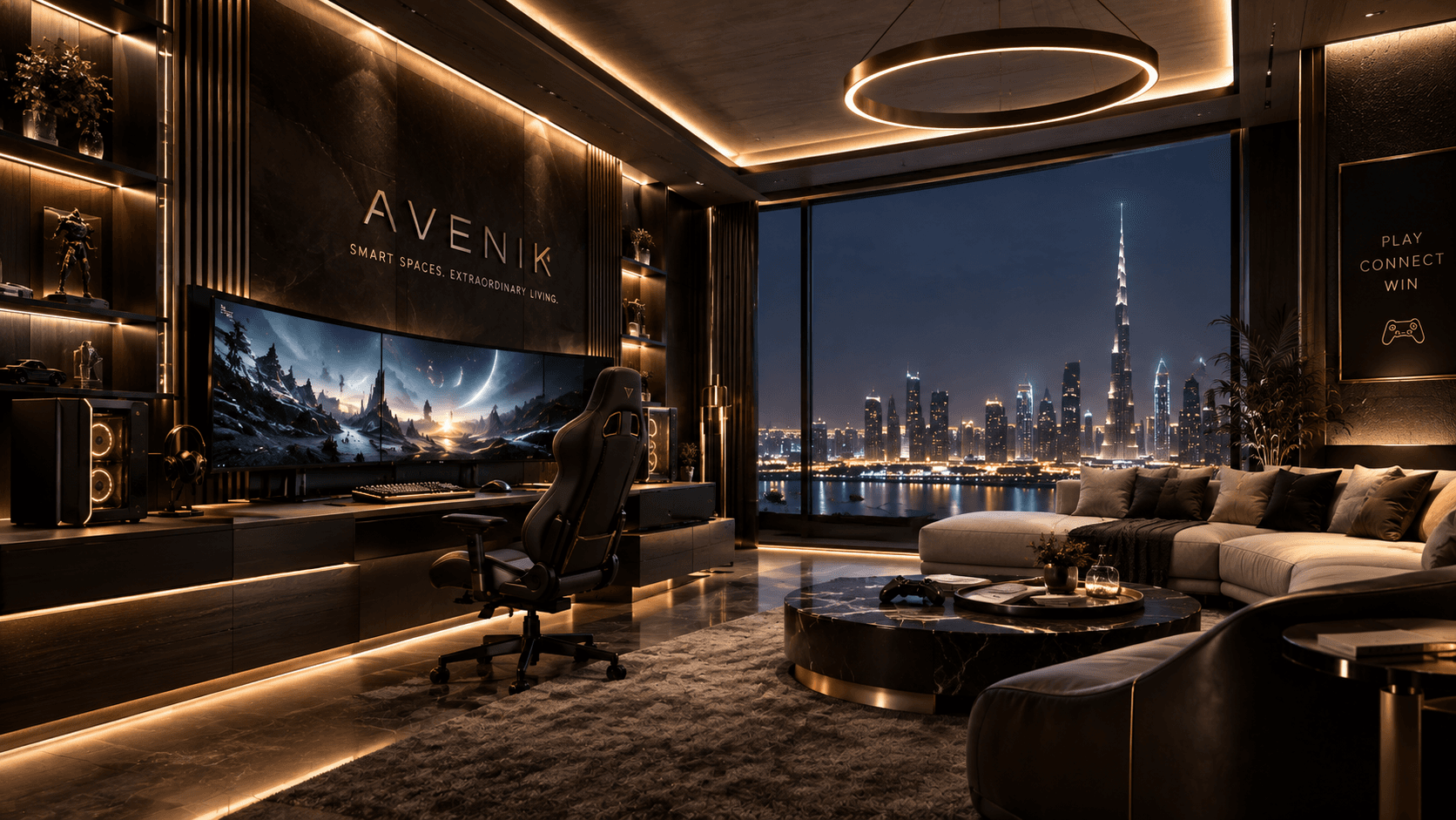 Luxury gaming room designed by Avenik
