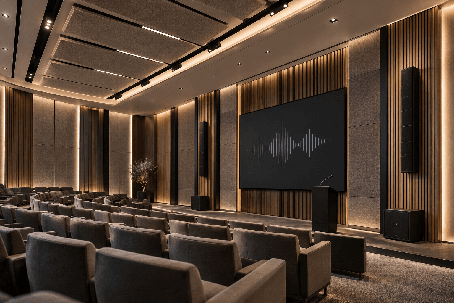 Professional audio and acoustic treatment working together