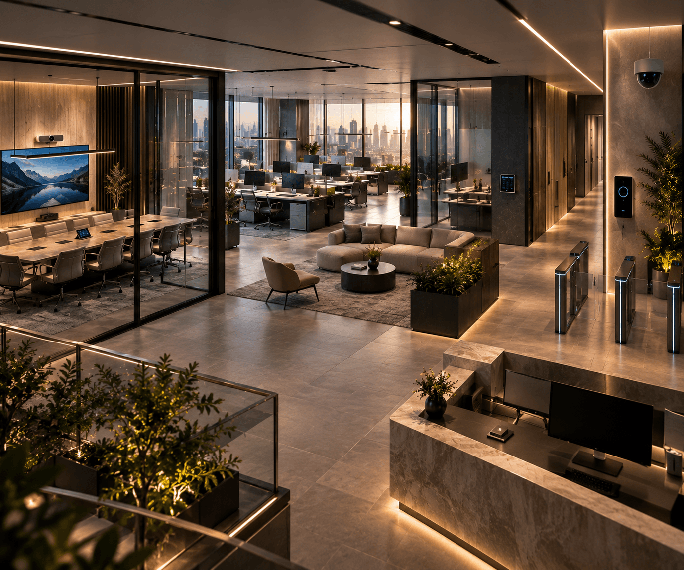 Technology integrated throughout a complete business environment