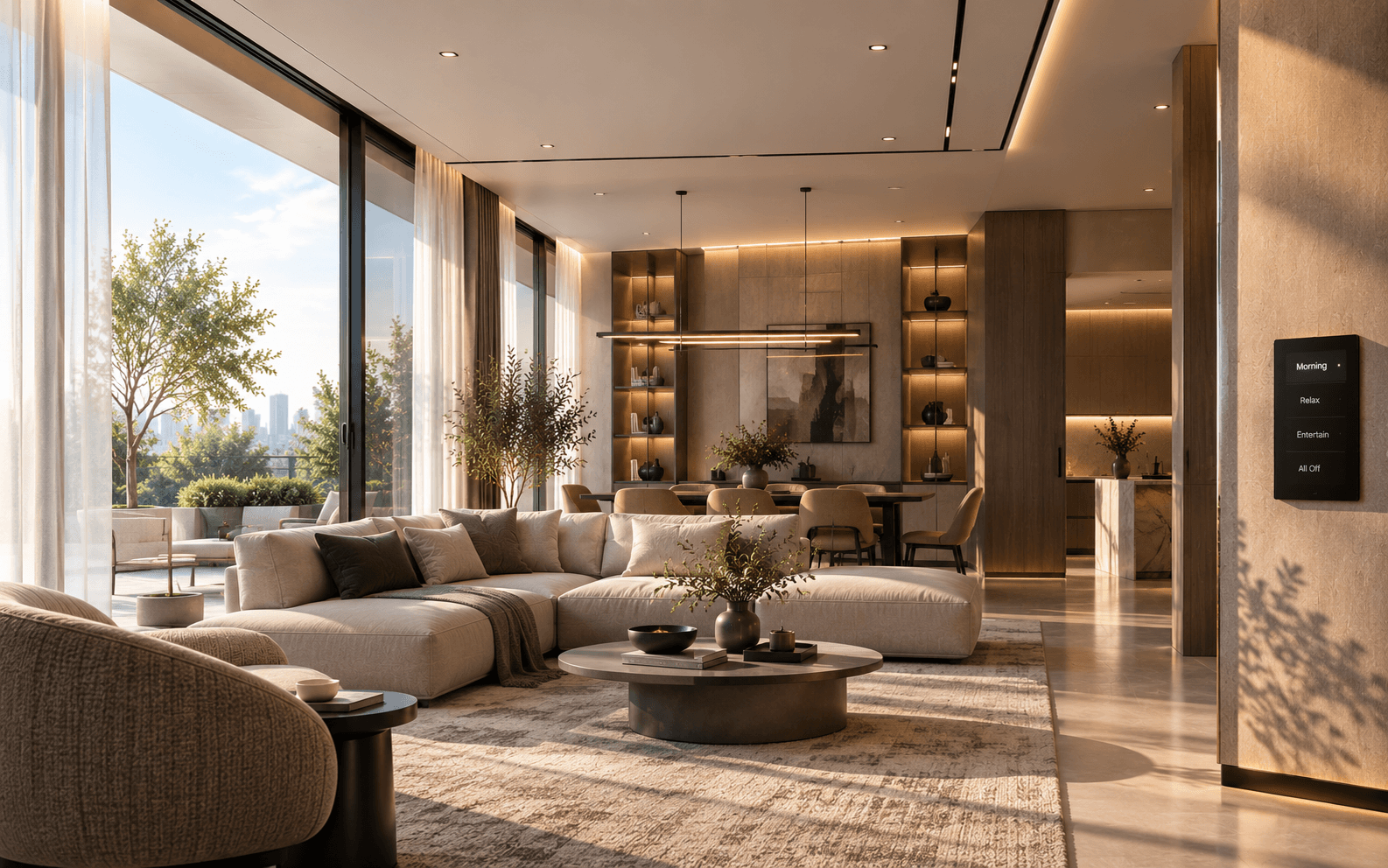 Morning smart lighting scene