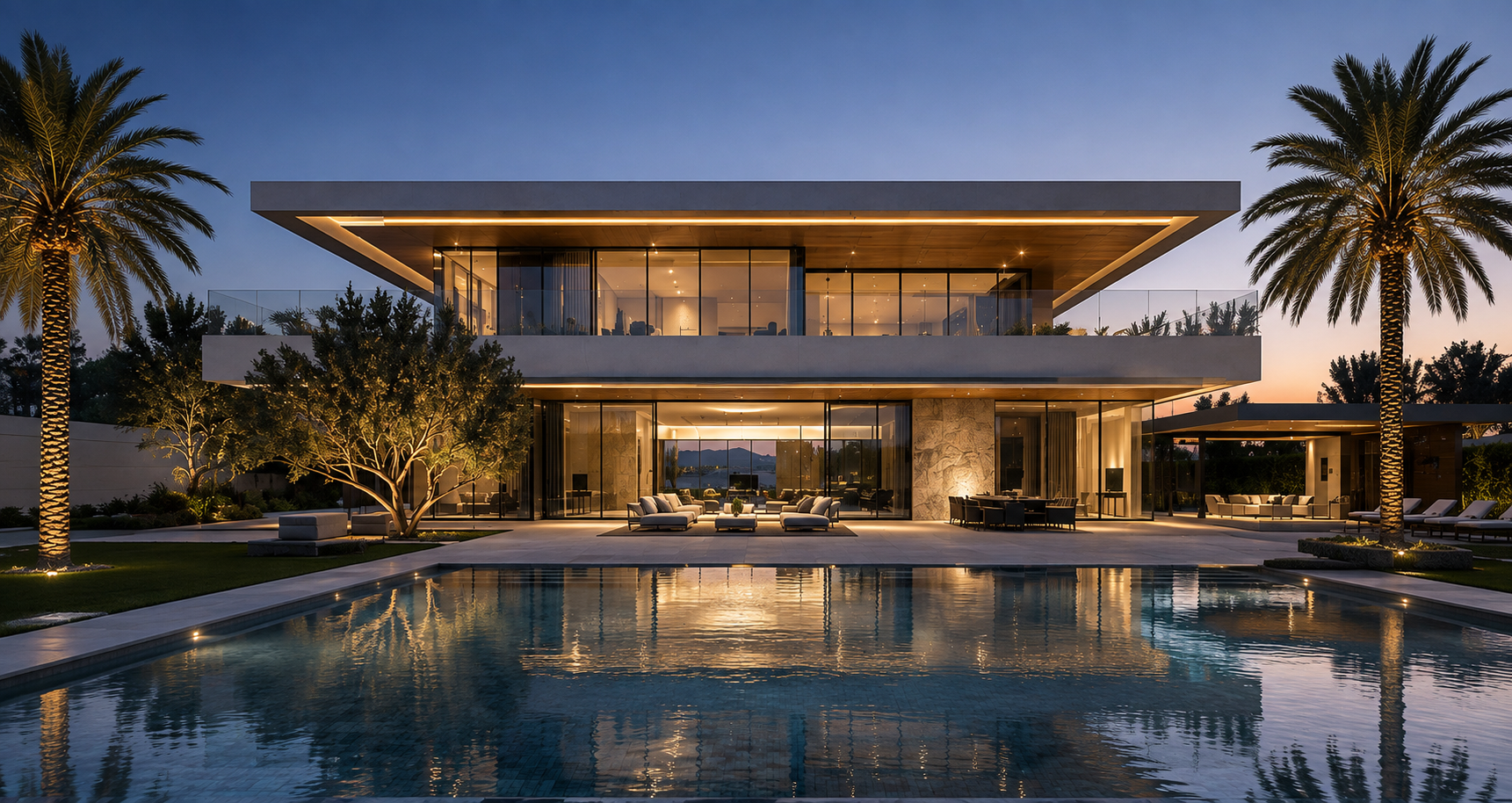 Luxury private villa interior in Abu Dhabi with integrated technology